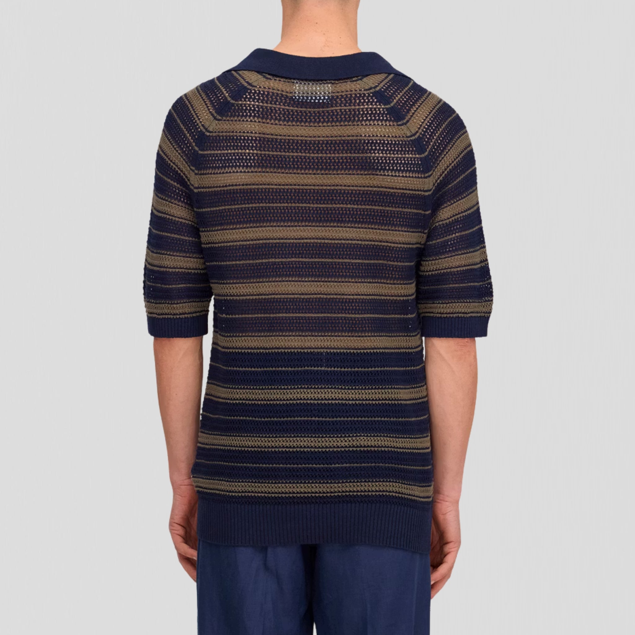 NN07 Cale V-Neck 60056 Polo Capers Stripe