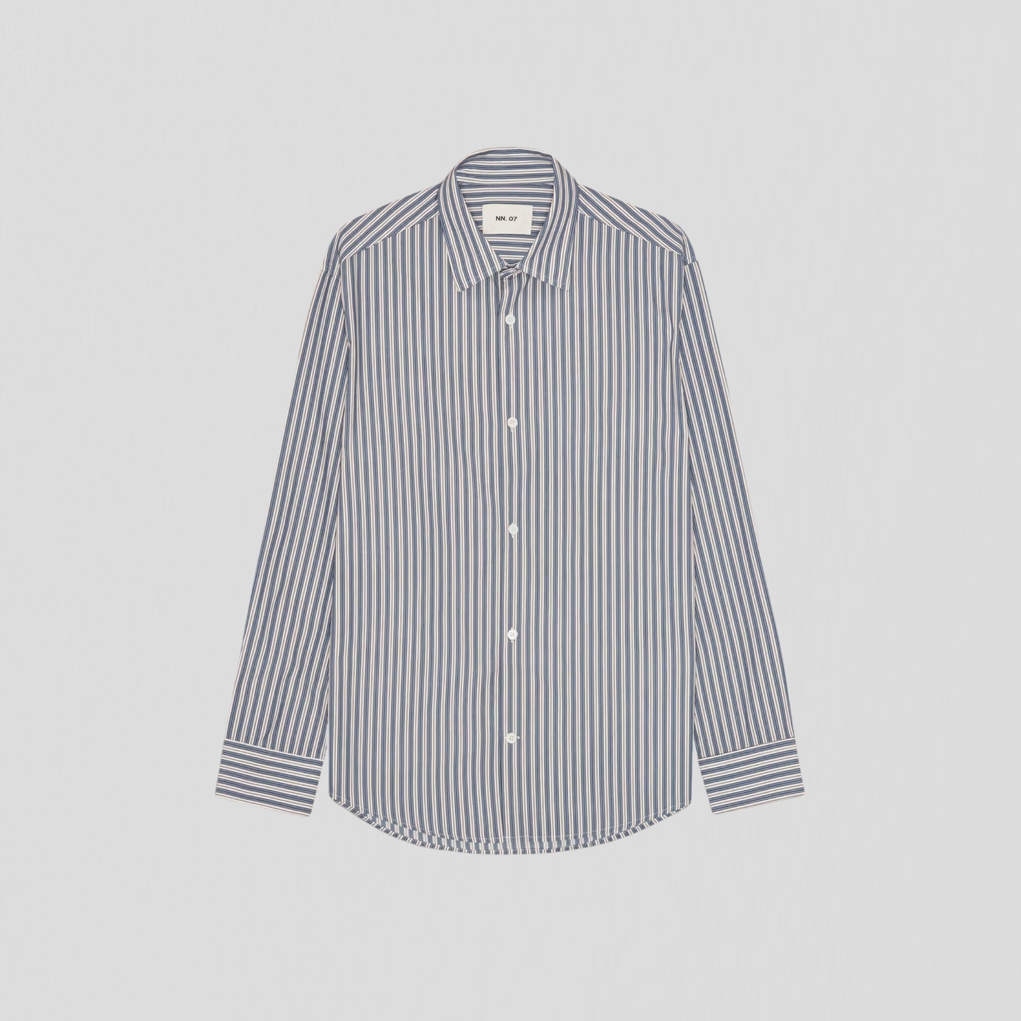 NN07 Freddy 5973 No Pkt Shirt Sea Stripe