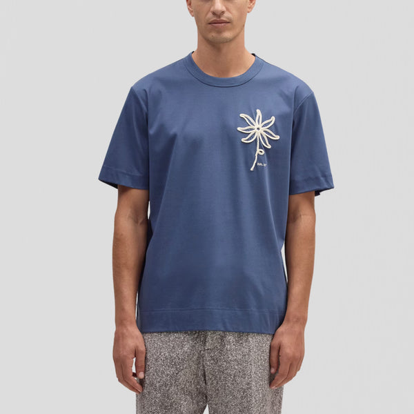 NN07 Pedro EMB SS 3525 T-Shirt Denim Blue