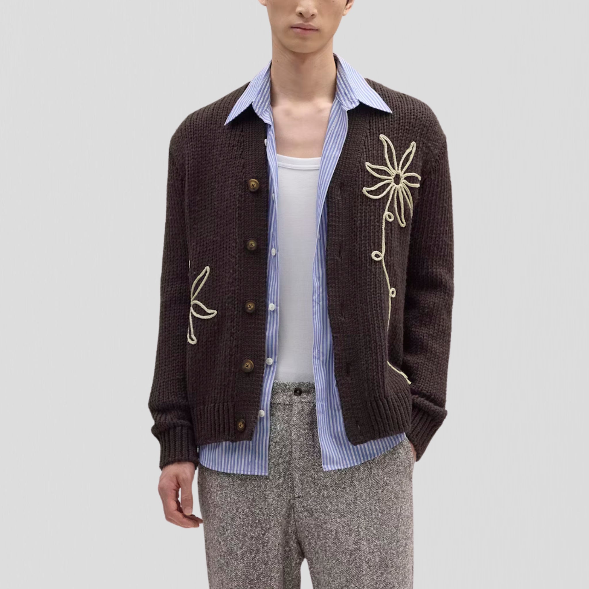 NN07 Mika Flowerr 6605 Cardigan Dusky Port