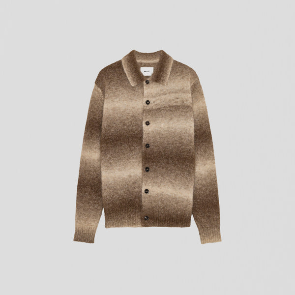 NN07 Alfie 6656 Polo Cardigan Camel Stripe