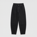 Rotate Draped Barrel Leg Jeans Black Denim