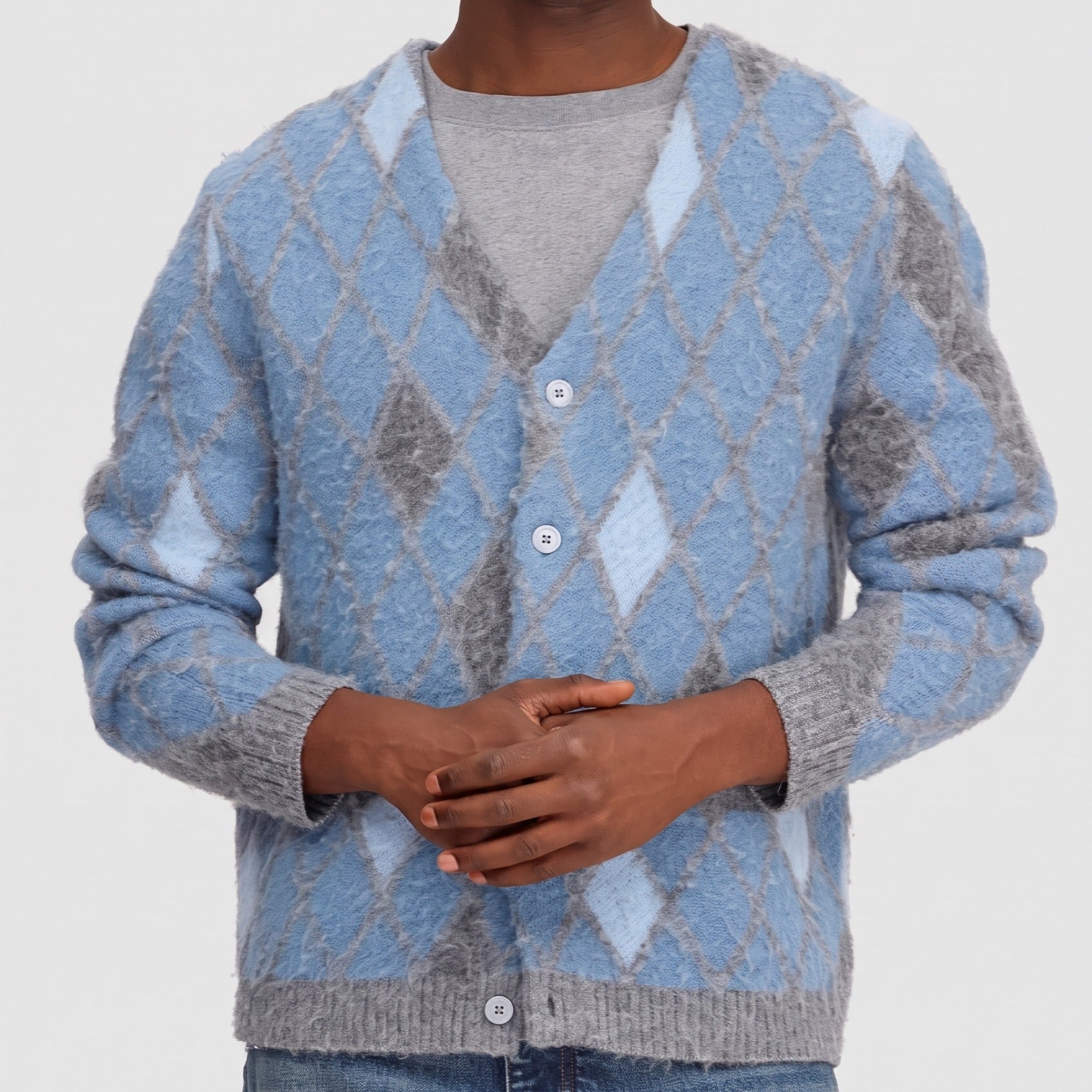 NN07 Chris 60077 Cardigan Light grey multi