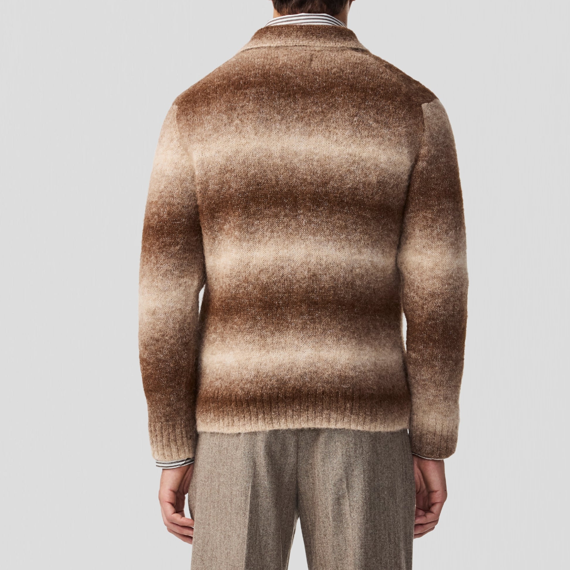 NN07 Alfie 6656 Polo Cardigan Camel Stripe