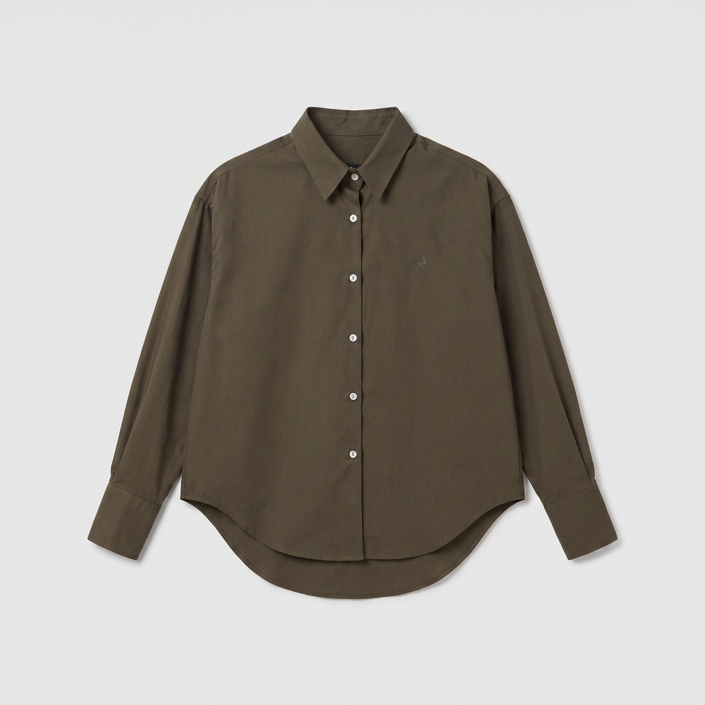 Lois Jeans Caryn Poplin Shirt Khaki Dark Forest