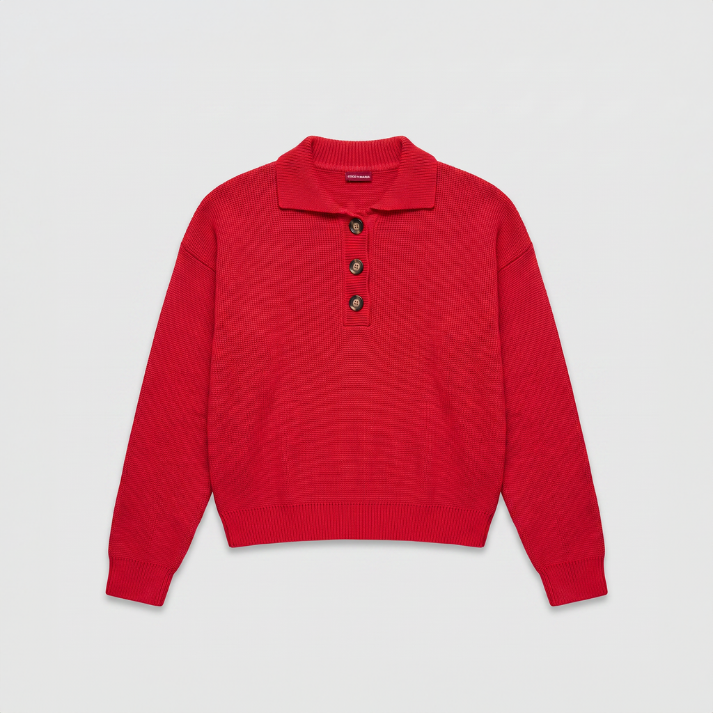Coco y Maria Coco Polo Knit Red