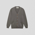 Golden Goose Golden M's Knit Cardigan Cotton With Logo Dark Grey Mel