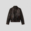 Golden Goose Over Bomber Jacket Palma Nappa Leather Flower Embroidery
