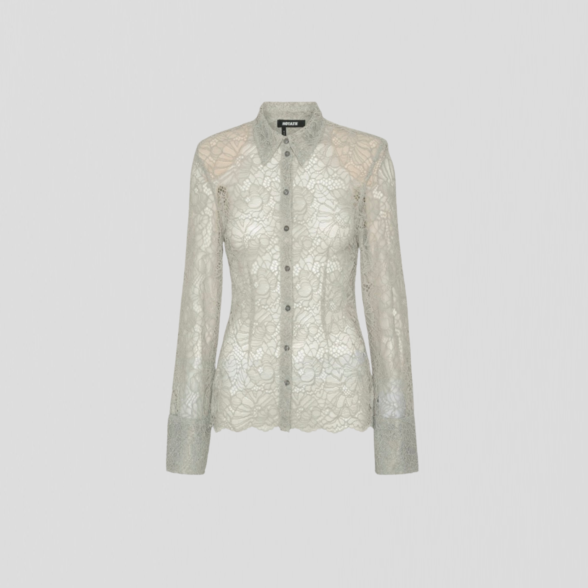 Rotate Flower Mesh Shirt Alloy