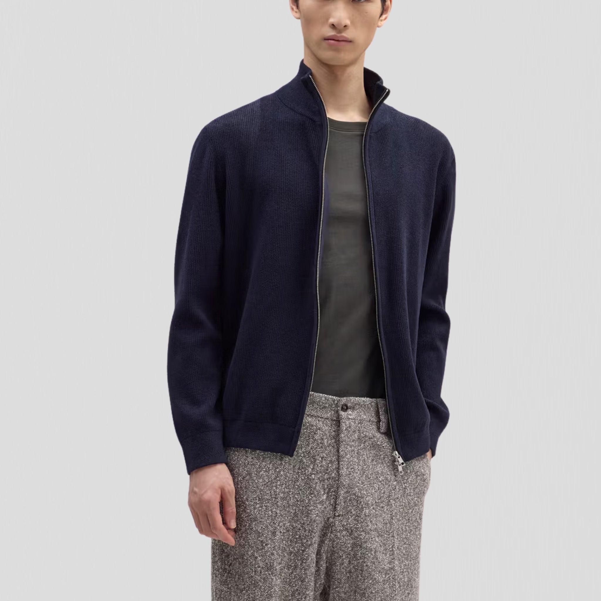 NN07 Danny Full Zip 6429 Sweater Navy Blue