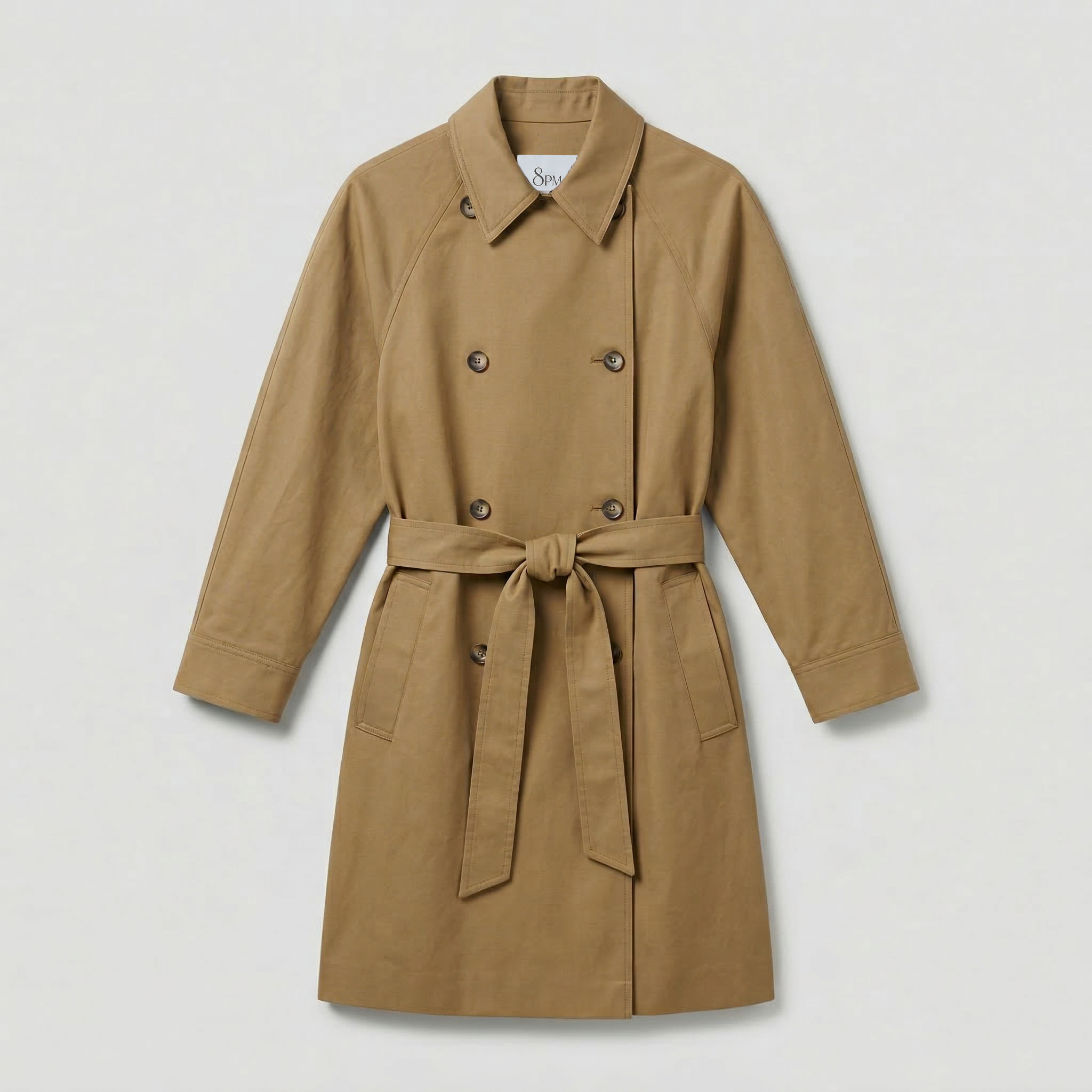 8PM Quito Trench Coat Tobacco
