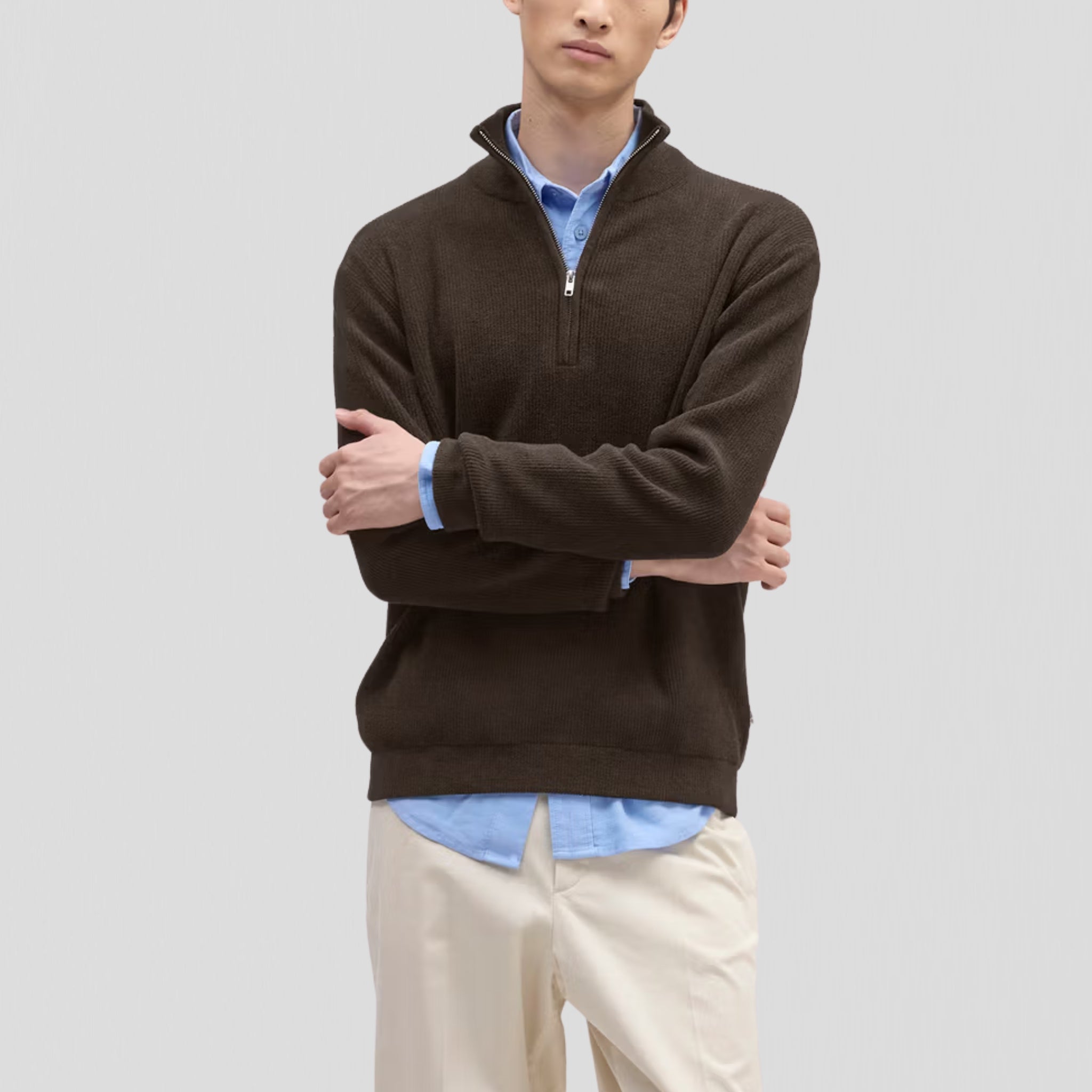 NN07 Danny Half Zip 6429 Sweater Dusky Port