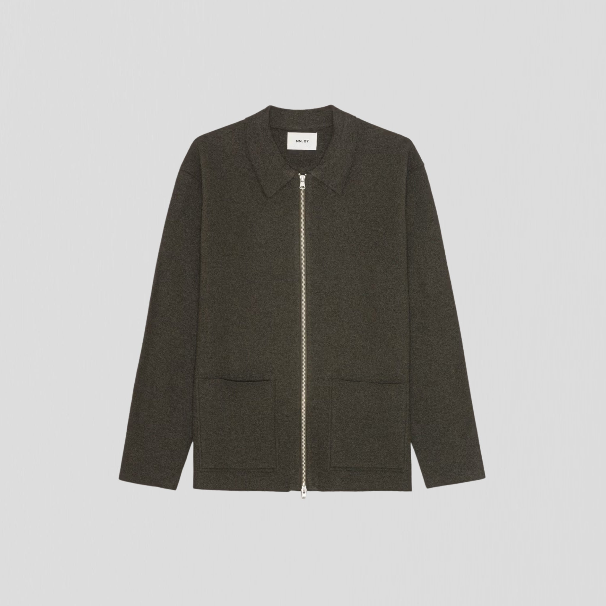 NN07 Jonas Full zip 6398 Sweater Dark Army