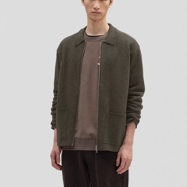 NN07 Jonas Full zip 6398 Sweater Dark Army