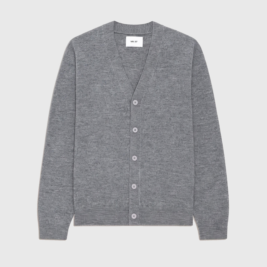 NN07 Jasper V-neck Cardigan 60062 Cardigan Medium Grey Mel