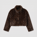 Rotate Faux Fur Crop Jacket Desert Palm Comb.