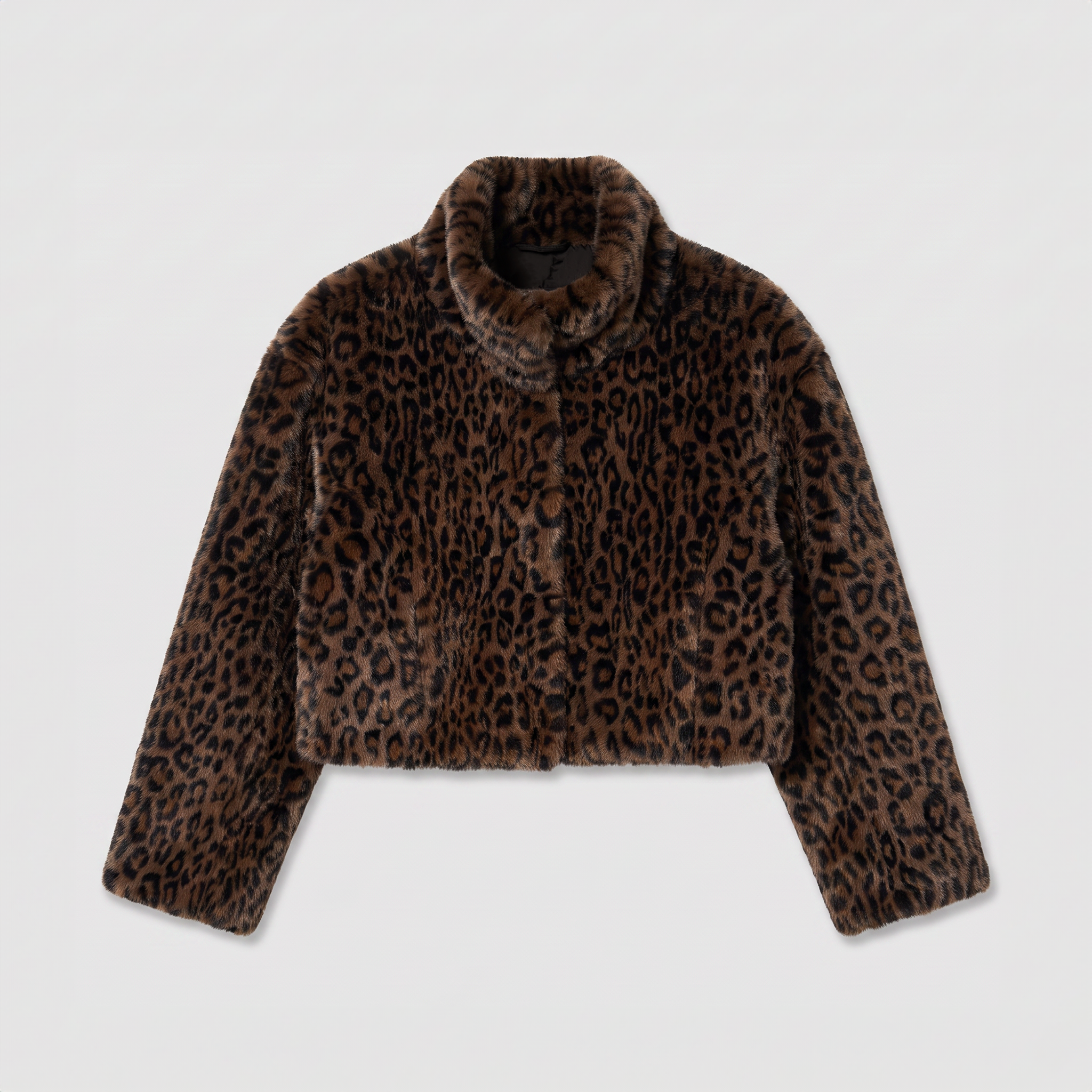 Rotate Faux Fur Crop Jacket Desert Palm Comb.