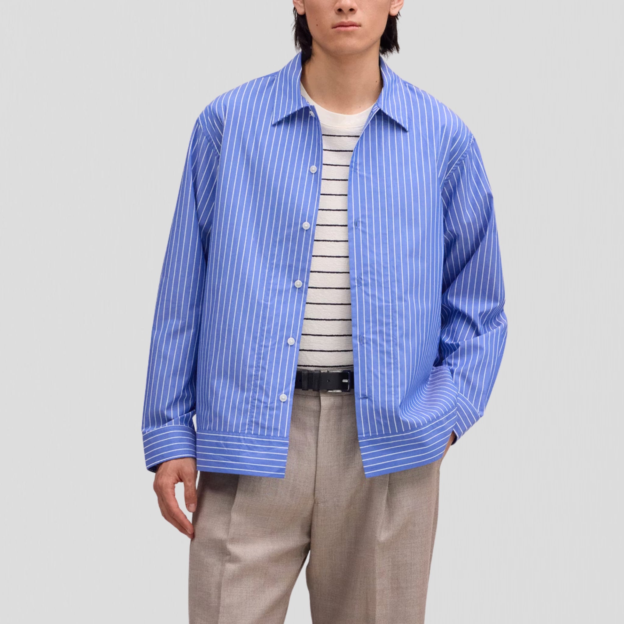 NN07 Reed 5322 Shirt Aqua Stripe