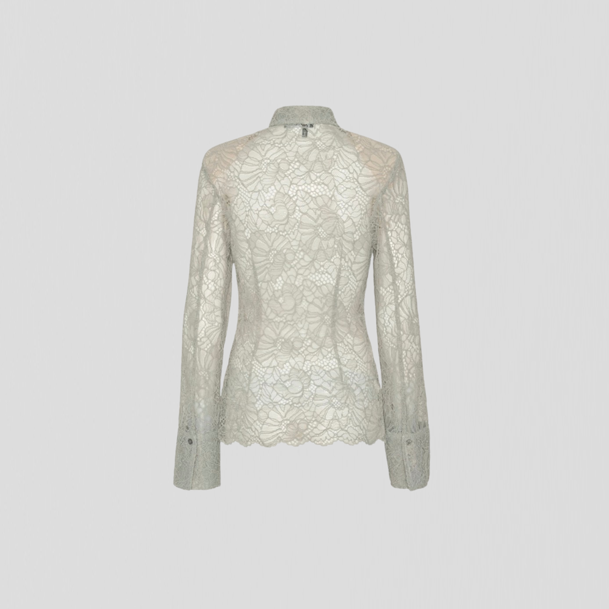 Rotate Flower Mesh Shirt Alloy