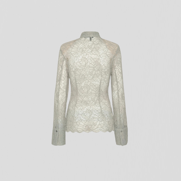 Rotate Flower Mesh Shirt Alloy