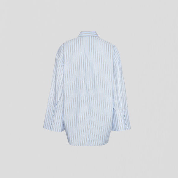 Rotate Poplin Oversized Shirt Blue
