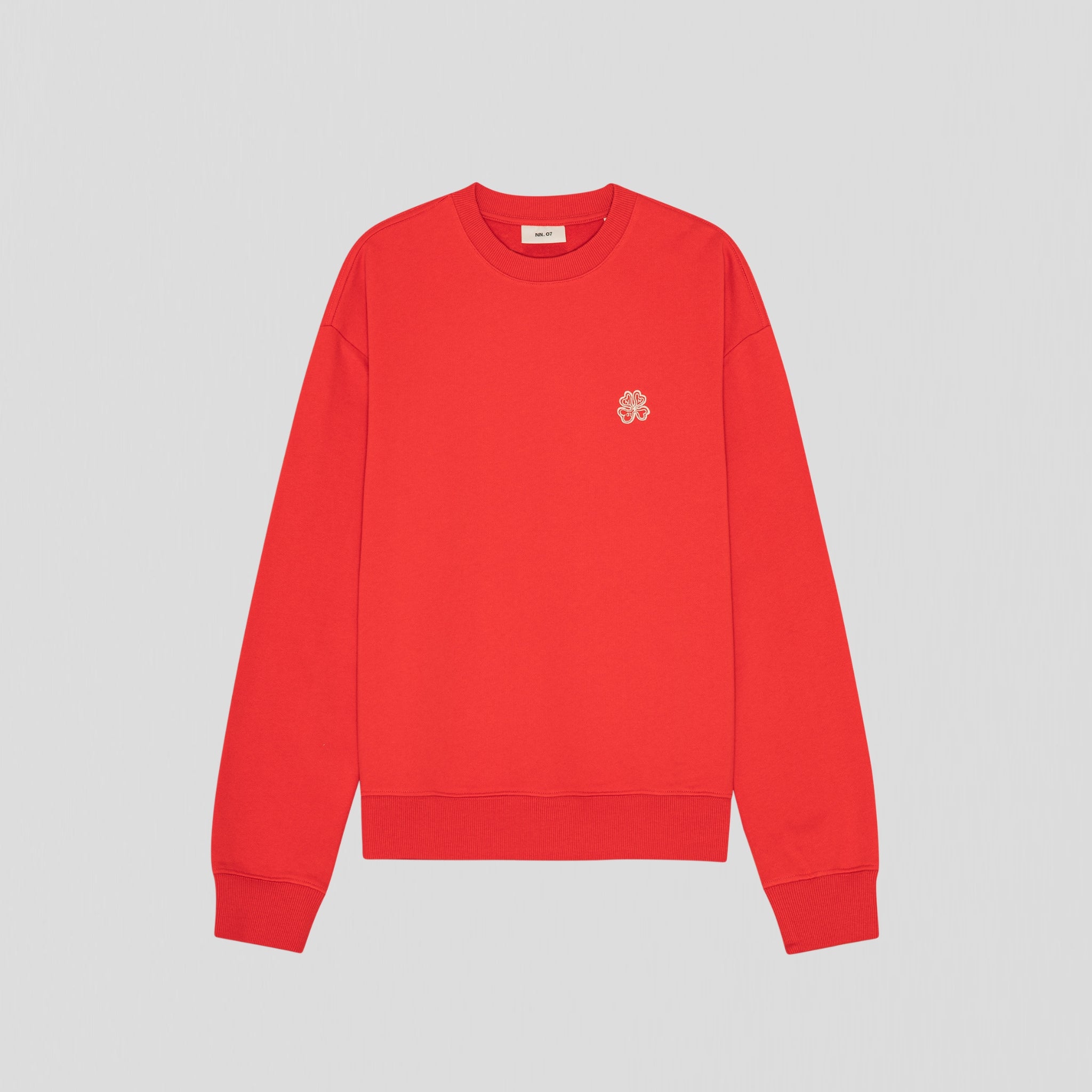 NN07 David Crew EMB 3014 Sweatshirt Chili Glow