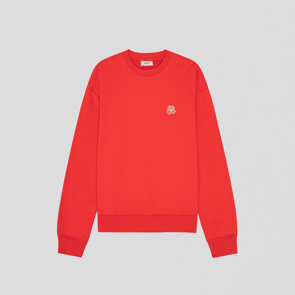 NN07 David Crew EMB 3014 Sweatshirt Chili Glow