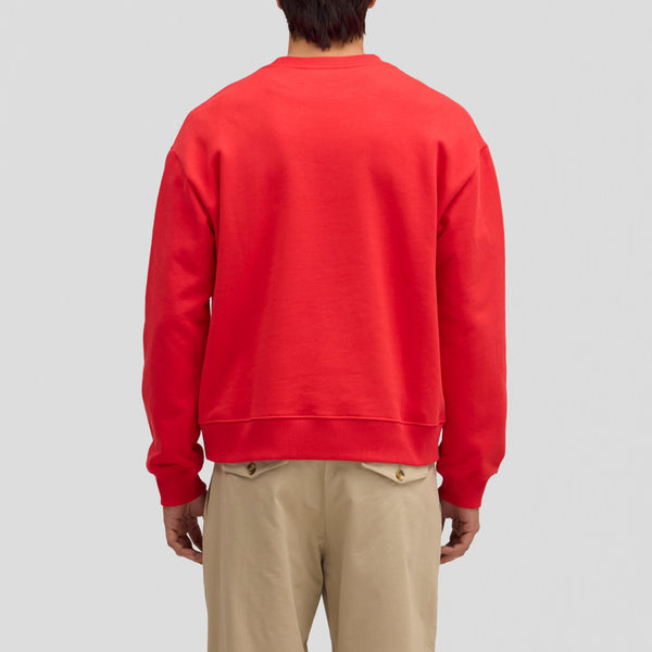 NN07 David Crew EMB 3014 Sweatshirt Chili Glow