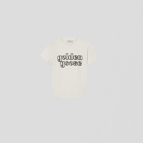 Golden Goose Journey Boy’s T-Shirt Logo Print Heritage White
