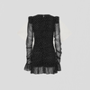 Rotate Printed Long-Sleeve Dress Black Comb