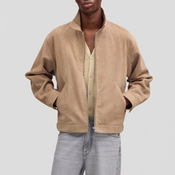 NN07 Petrus Suede 80030 Jacket Khaki Stone