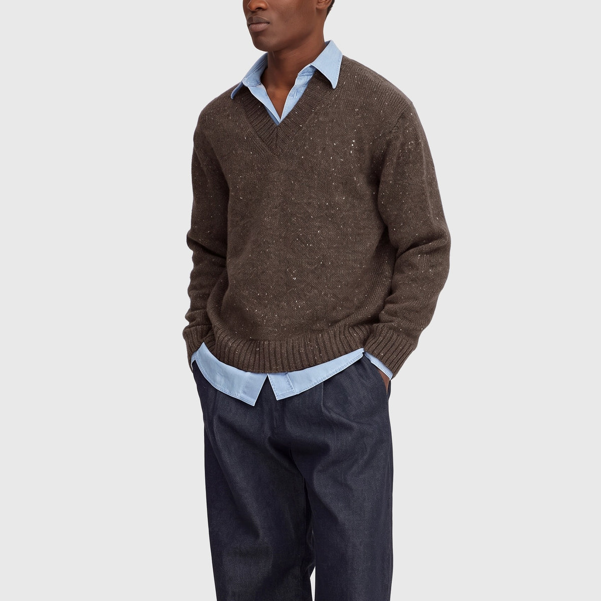 NN07 Flint 60074 V-neck Deep Truffle
