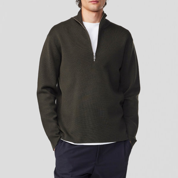NN07 Harald Half Zip 6530 Sweater Dark Army