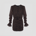 Rotate Ruched Flower Mini Dress Molé Comb.