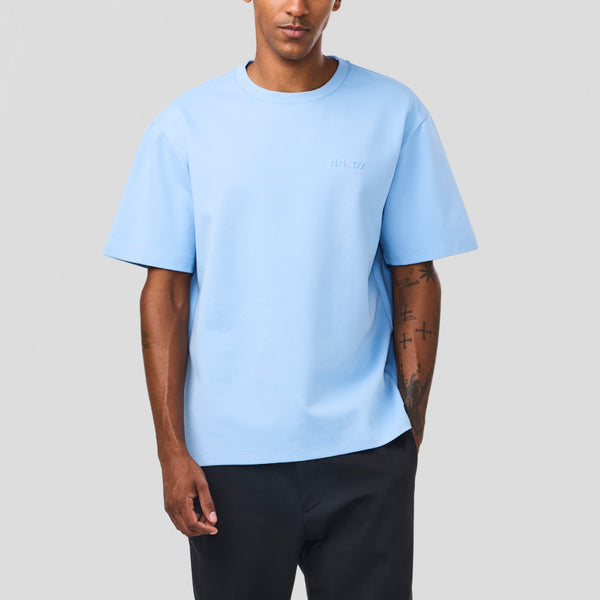 NN07 Nat 3457 Logo T-Shirt Stone Blue