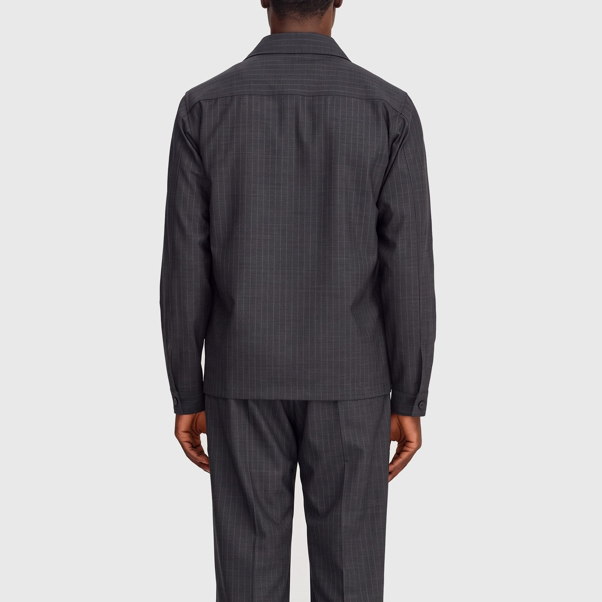 NN07 Zander 10037 Overshirt Dark Grey Stripe
