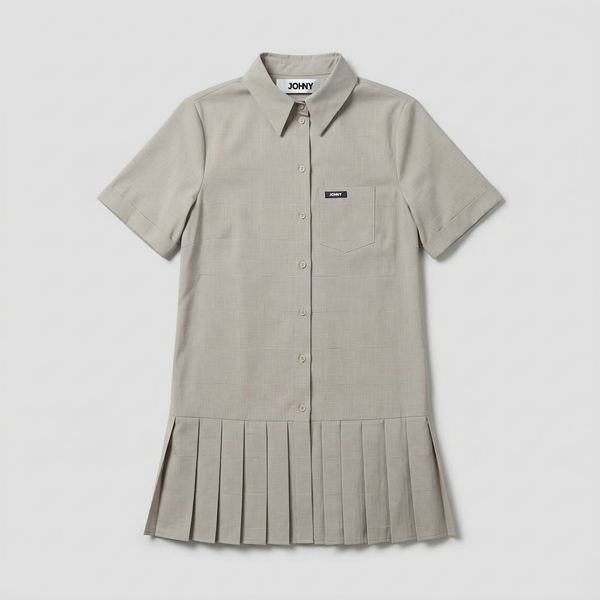 Johny Nika Dress Beige Check