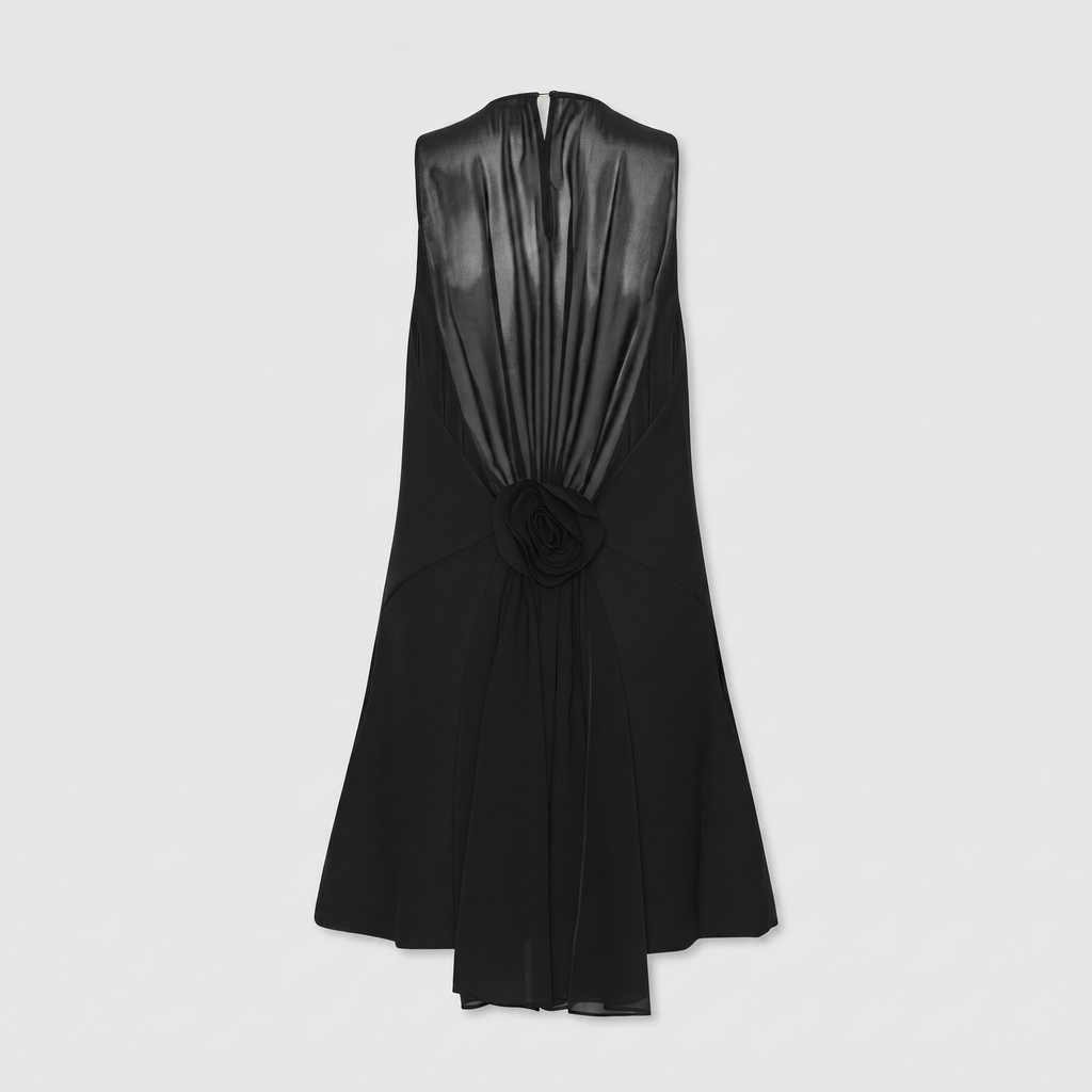 Rotate Crepe Mini A-Line Dress Black