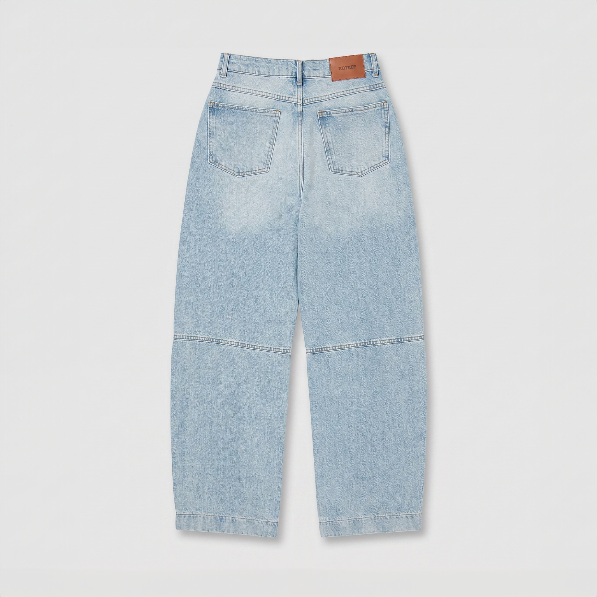Rotate Cocoon Denim Trousers Light Blue Denim