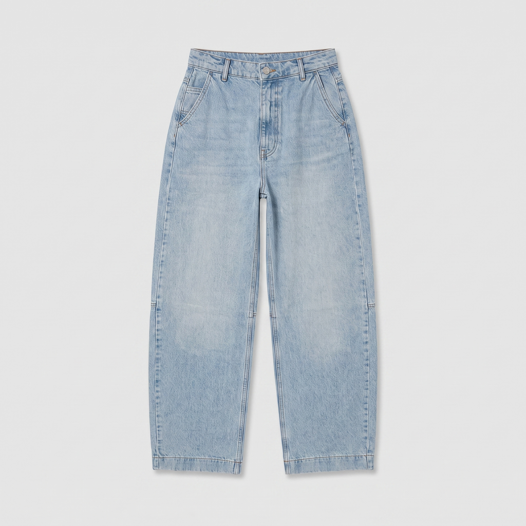 Rotate Cocoon Denim Trousers Light Blue Denim