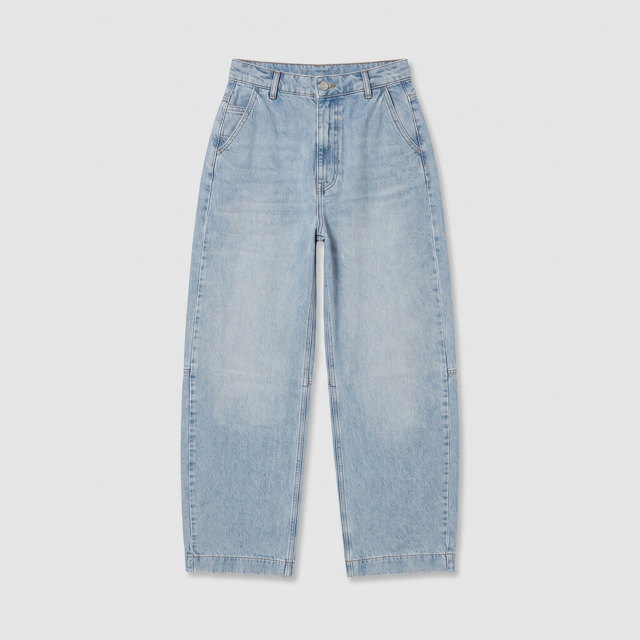 Rotate Cocoon Denim Trousers Light Blue Denim