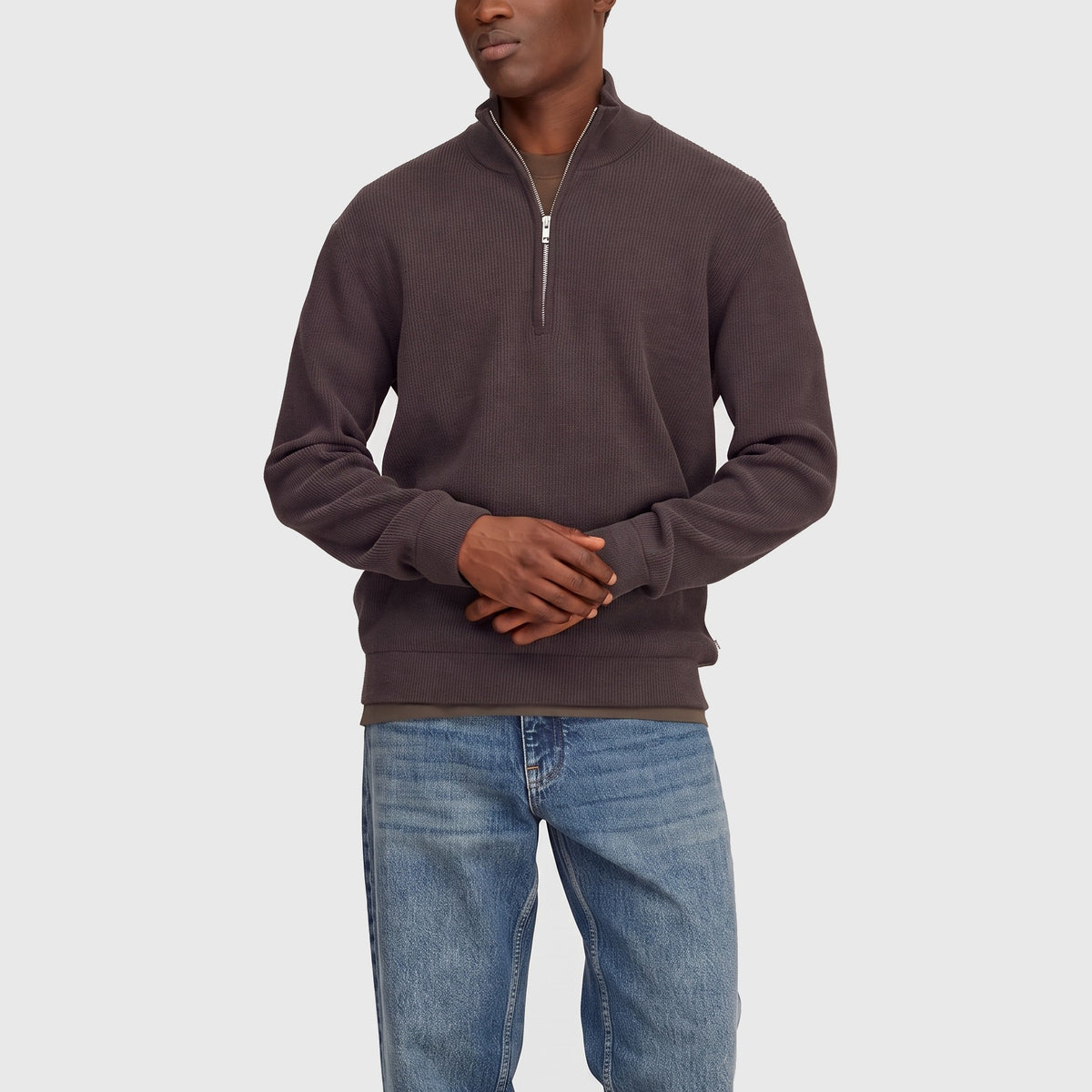 NN07 Danny Half Zip 6429 Sweater Deep Truffle