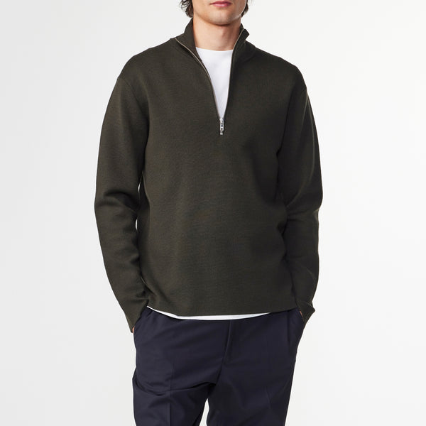 NN07 Harald Half Zip 6530 Sweater Dark Army