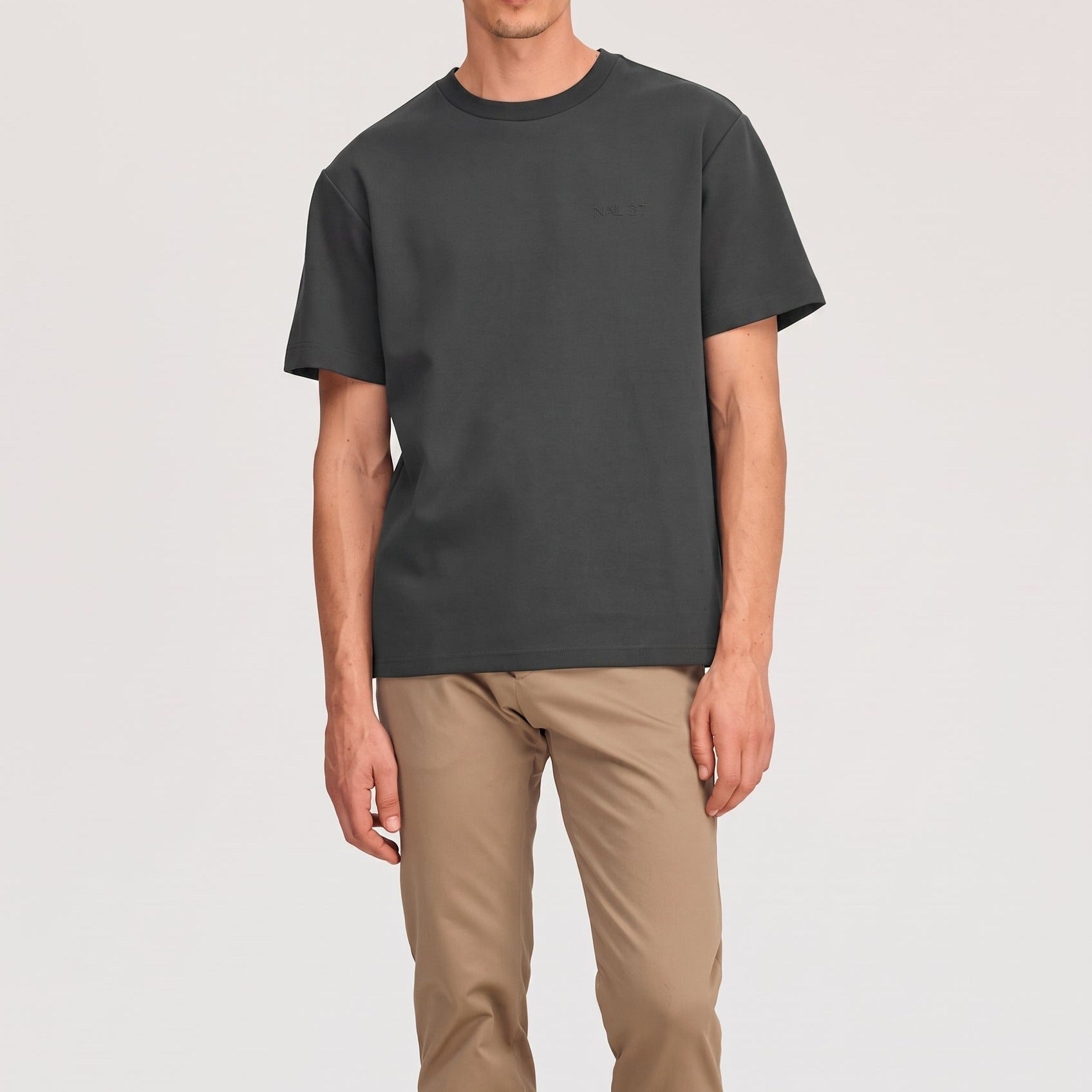 NN07 Nat SS Logo 3457 T-Shirt Charcoal Mist
