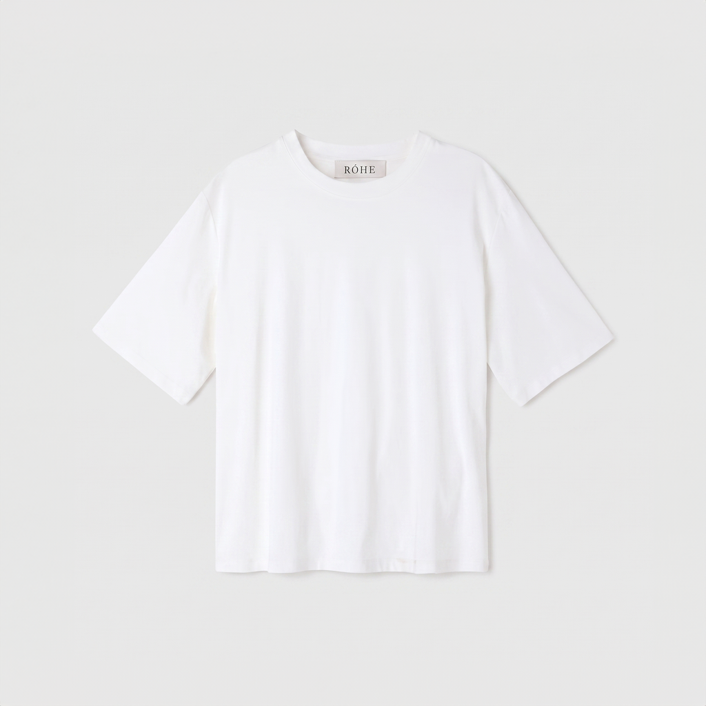 Róhe Oversized Cotton Silk T-Shirt Off White