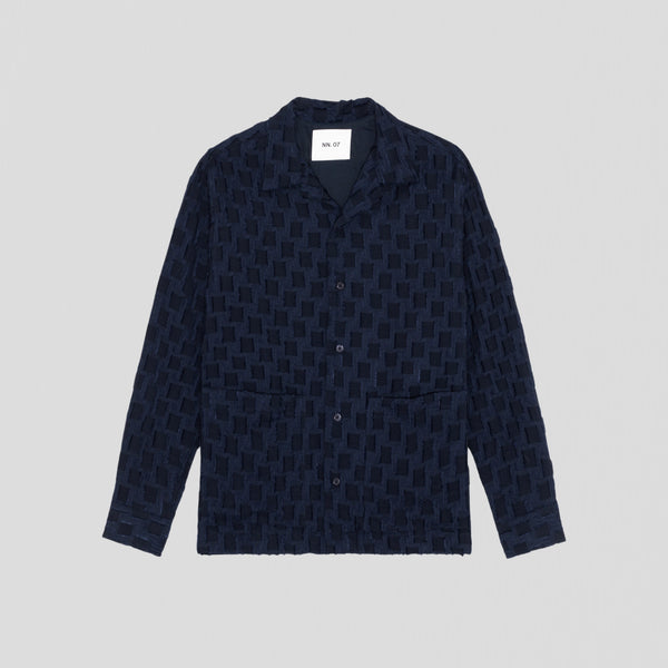 NN07 Hank LS 5025 Shirt Navy Blue
