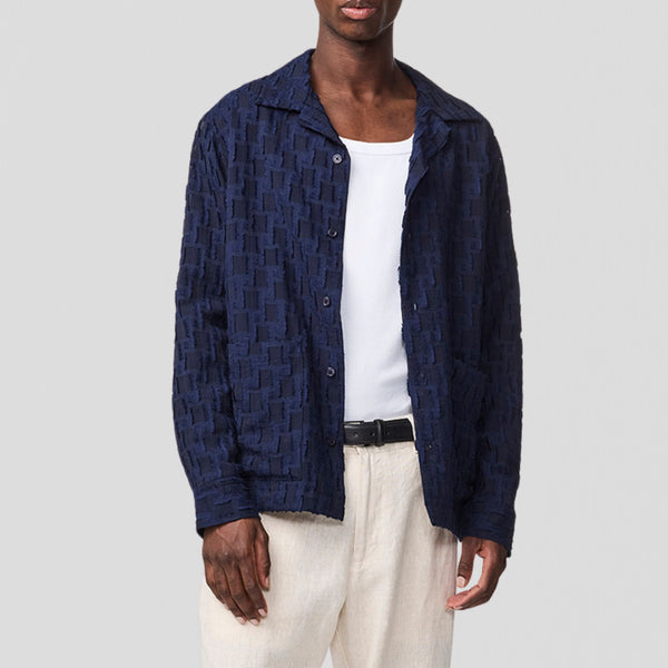 NN07 Hank LS 5025 Shirt Navy Blue