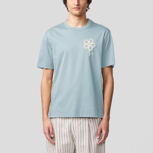 NN07 Pedro EMB SS 3525 T-Shirt Winter Sky