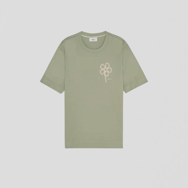 NN07 Pedro EMB SS 3525 T-Shirt Sage Green