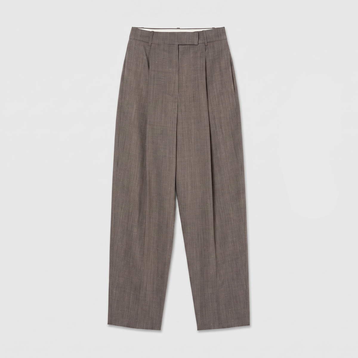 Róhe Daria Single Pleat Tapered Trousers Earth Slub